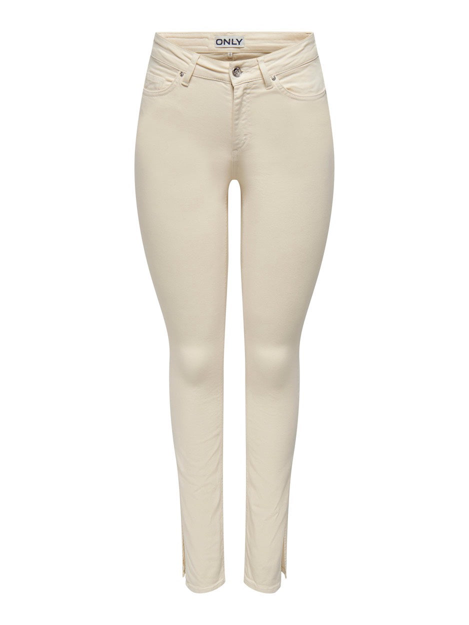 Onlblush Mid Slim Long Slit Pant Pn - Ecru