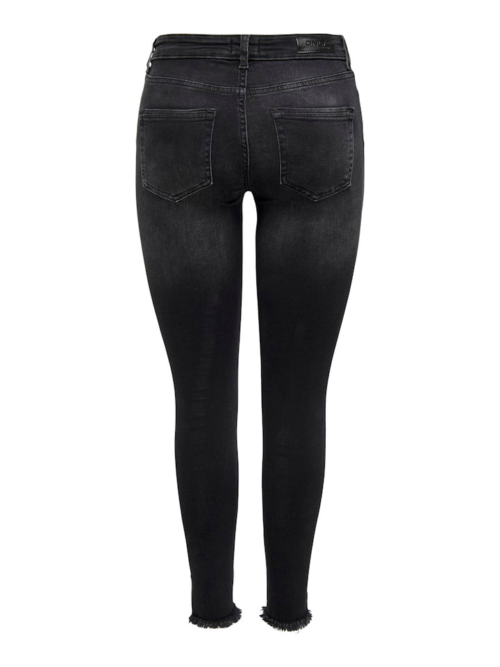 Onlblush Mid Ank Raw Jeans Rea1099 . . 1827. Juli - Black Denim