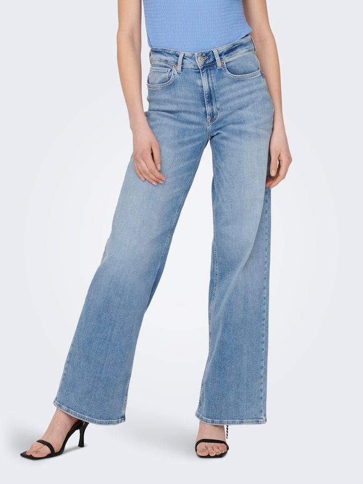 Onlmadison Blush Hw Wide Dnm Cro371 - Blue Denim
