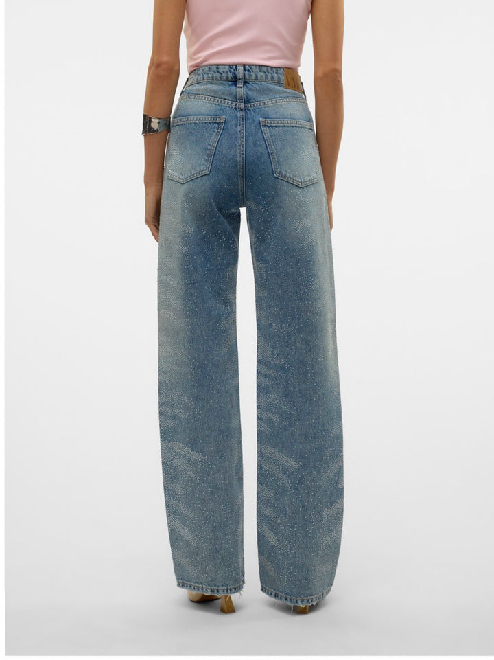Vmtessa Hr Wide Rhines Jeans Ba3292 - Blue Denim