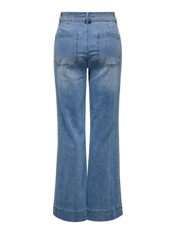 Onljuicy Hw Wide Stud Dnm Gua - Blue Denim