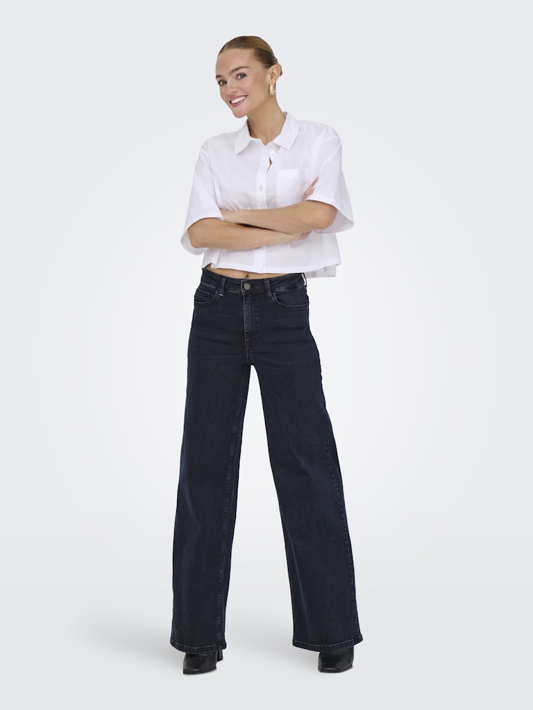 Jdyfelina Fina Hw Wide Dnm Jeans - Blue Denim