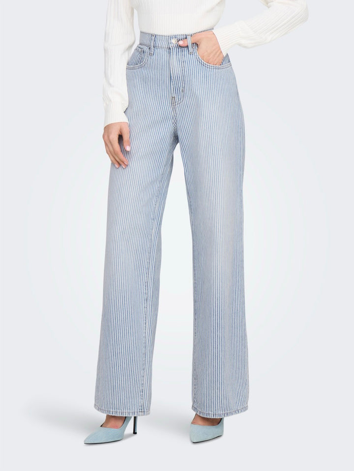 Onlhope Hw Wide Stripe Dnm Tai - Blauw Dessin