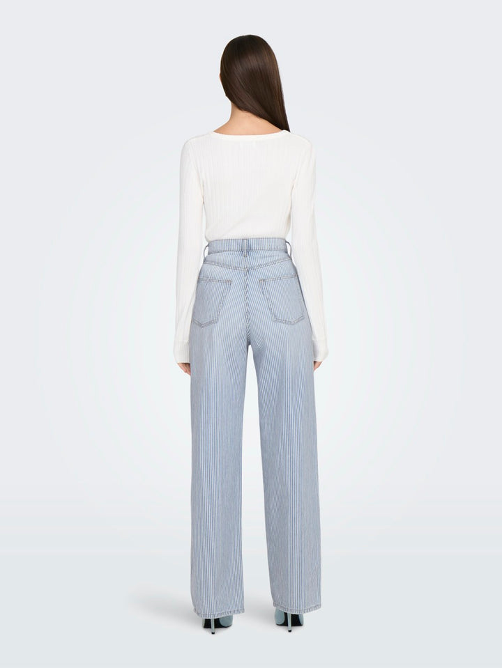 Onlhope Hw Wide Stripe Dnm Tai - Blauw Dessin