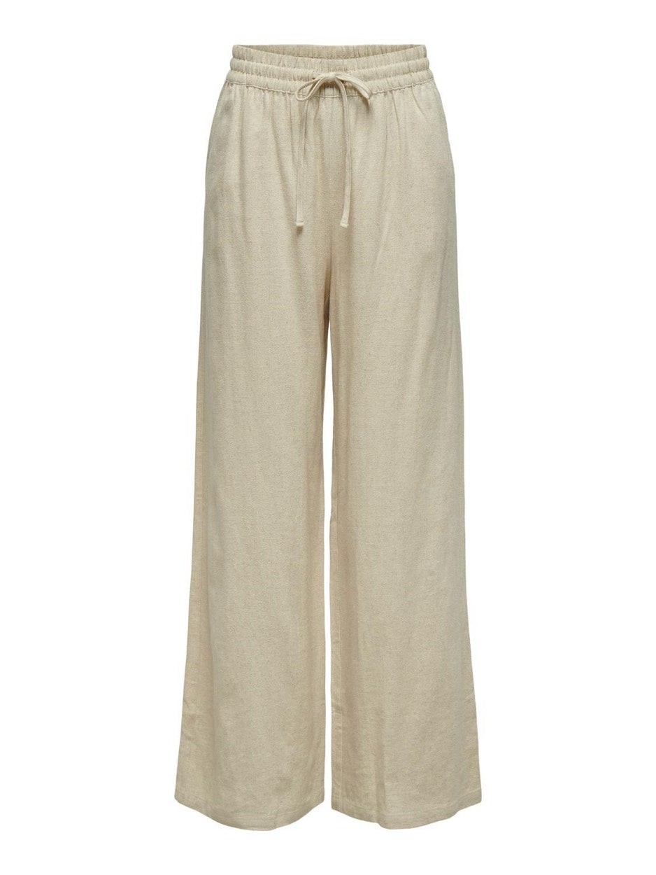 Jdysay Linen Hw Wide Pant Wvn Noos - Zand