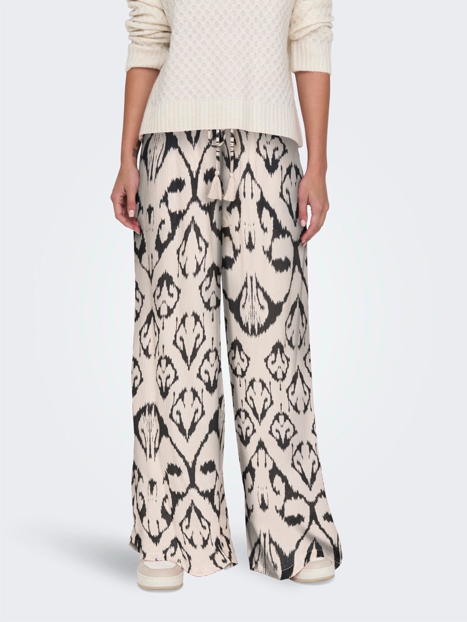Jdybree Life Mw Wide Pant Wvn - Ecru Dessin