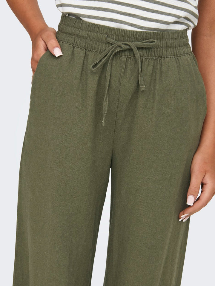 Jdysay Linen Hw Wide Pant Wvn Noos - Army