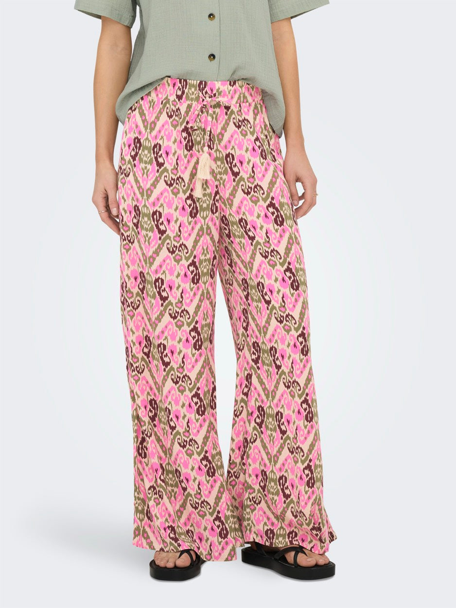 Jdybree Life Mw Wide Pant Wvn - Roze Dessin