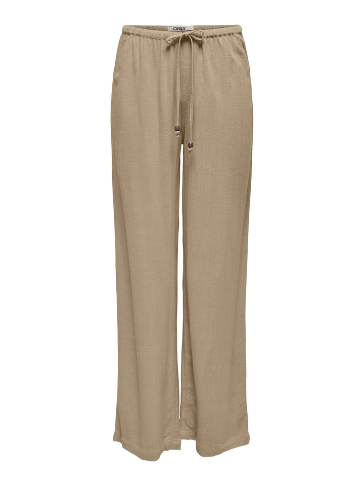 Onlsolvi Mw Linen Bl String Pant Cc - Taupe
