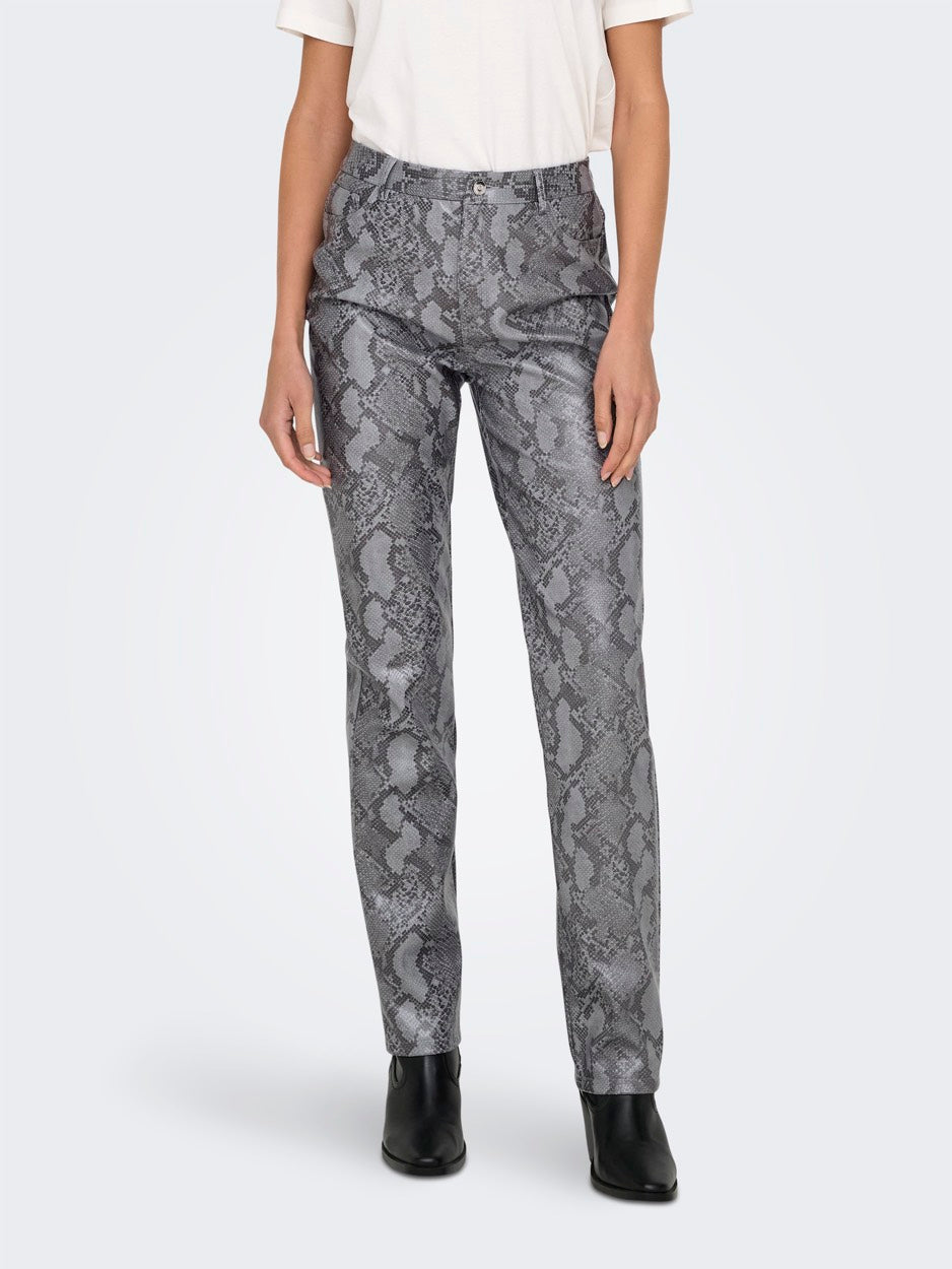 Onlazula Hw Str Snake Pant Pnt - Grijs Dessin