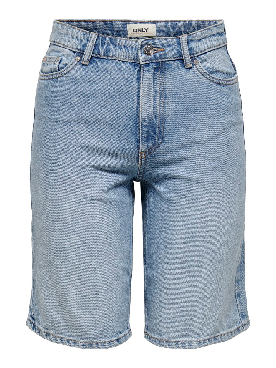 Onlsonny Hw Wide Dnm Shorts Noos - Blue Denim