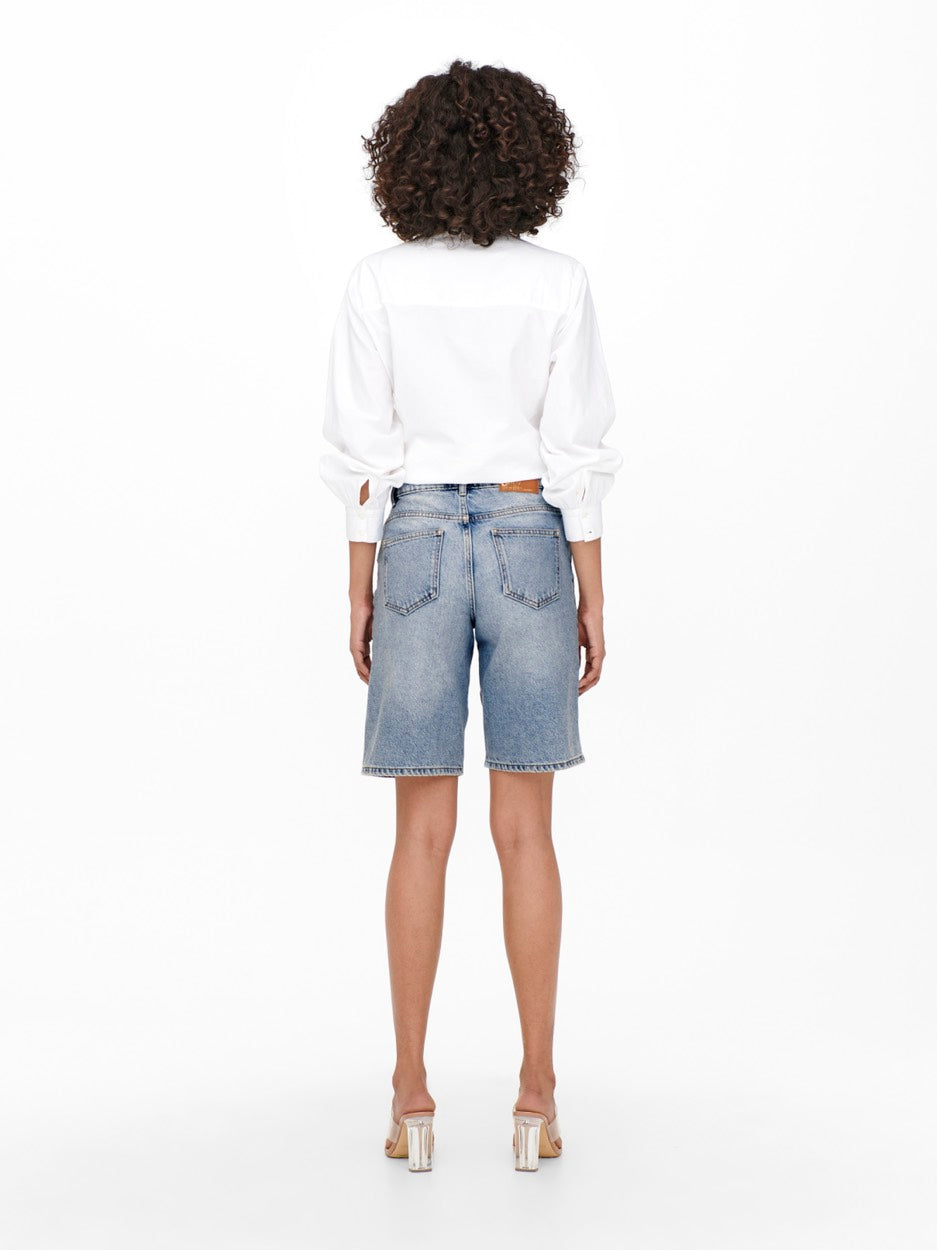 Onlsonny Hw Wide Dnm Shorts Noos - Blue Denim