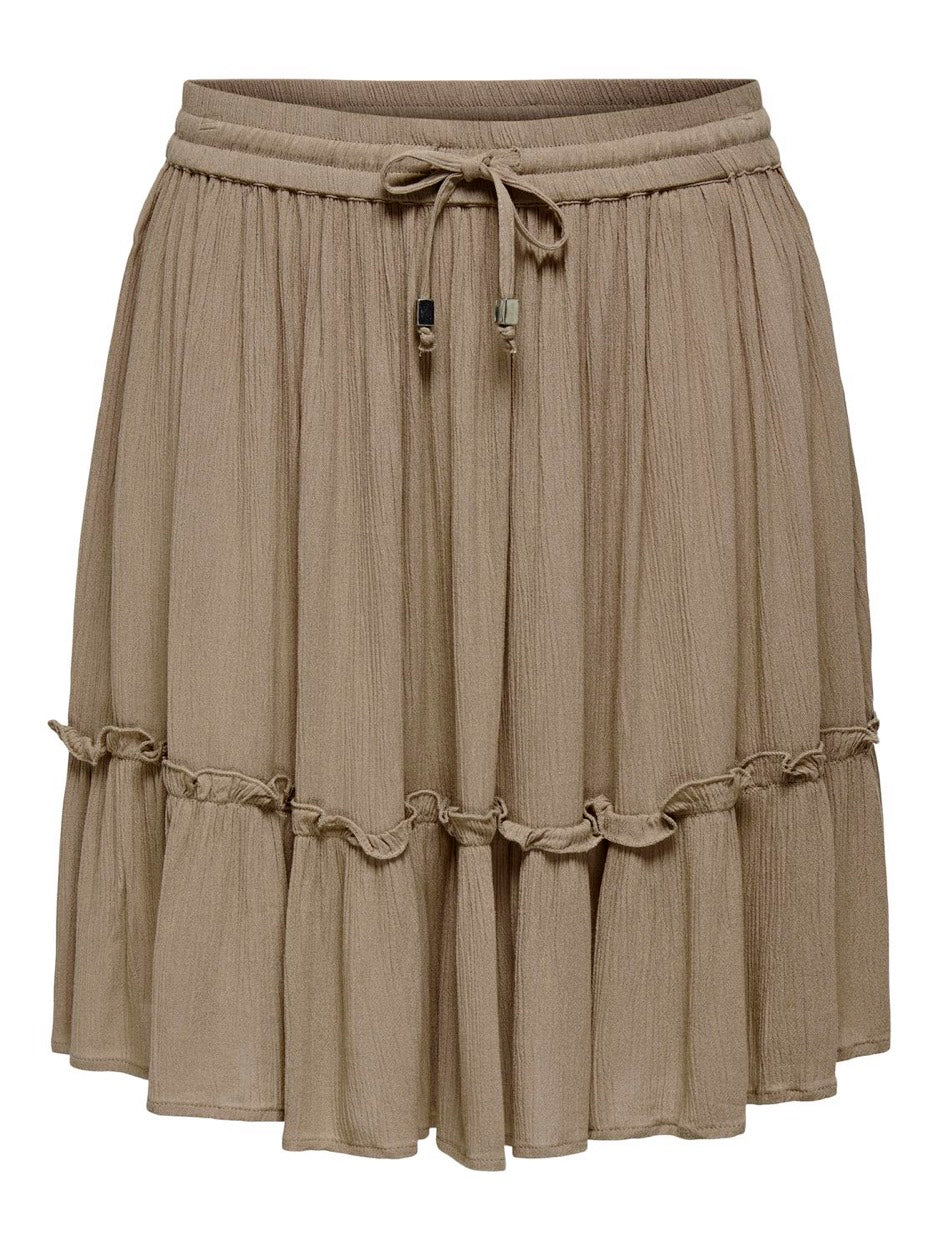 Onlibiza Life  Short Skirt Wvn Noos - Taupe