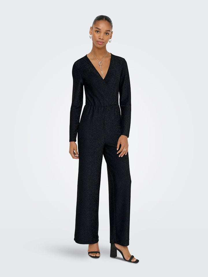 Onlrich L/s Glitter Jumpsuit Jrs - Zwart