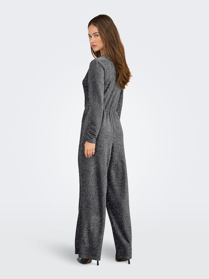 Onlrich L/s Glitter Jumpsuit Jrs - Zilverkleurig