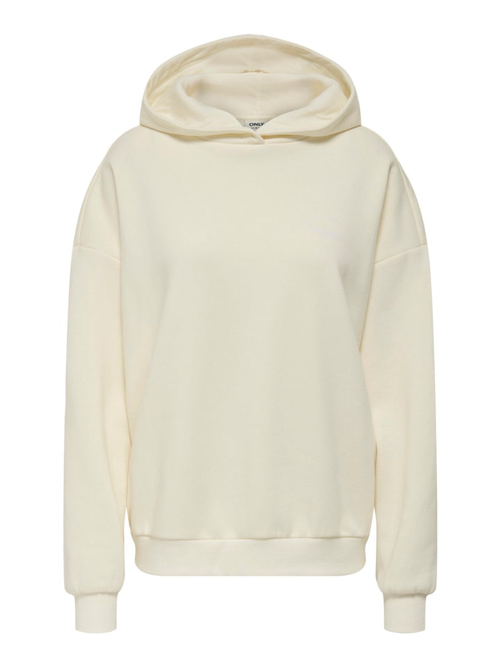 Onlkaren Ls Hoodie Print Box Sweater - Off-white