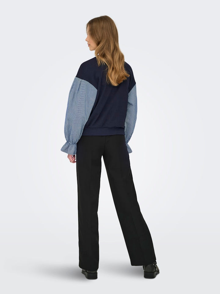 Onlnina Ls O-neck Mic Cs Sweat - Navy