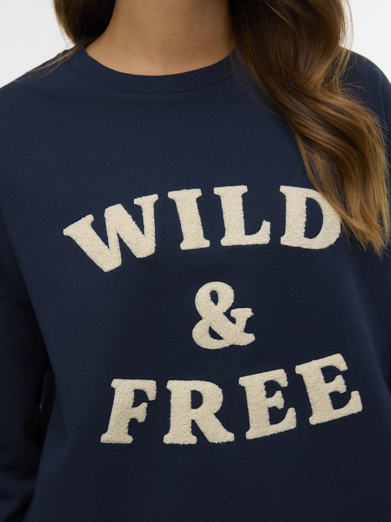 Vmgenesis L/s Sweatshirt Jrs Btq Fr Ga - Navy