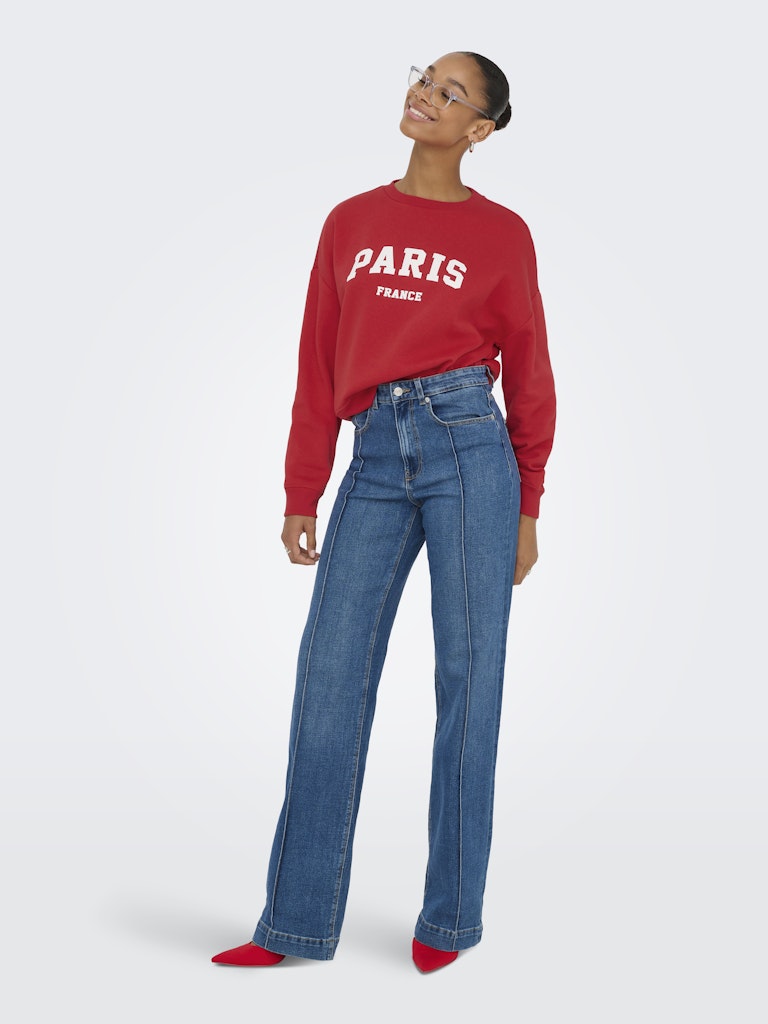 Onlsweat Life L/s Crew O.size State Noos - Rood