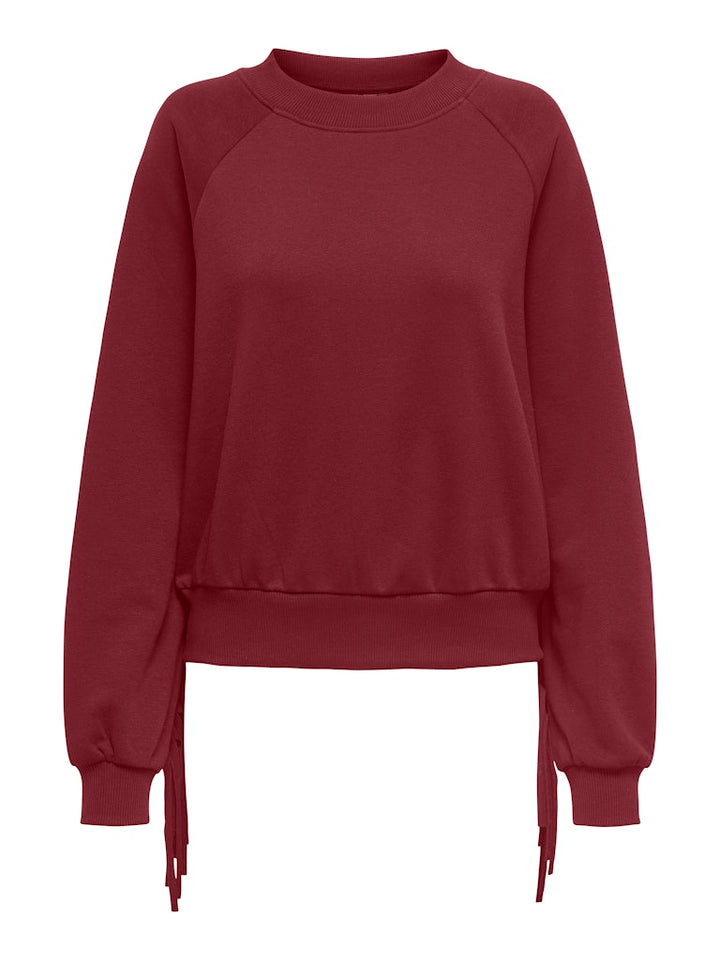 Onljett L/s O-neck Emb. Box Swt - Wijnrood