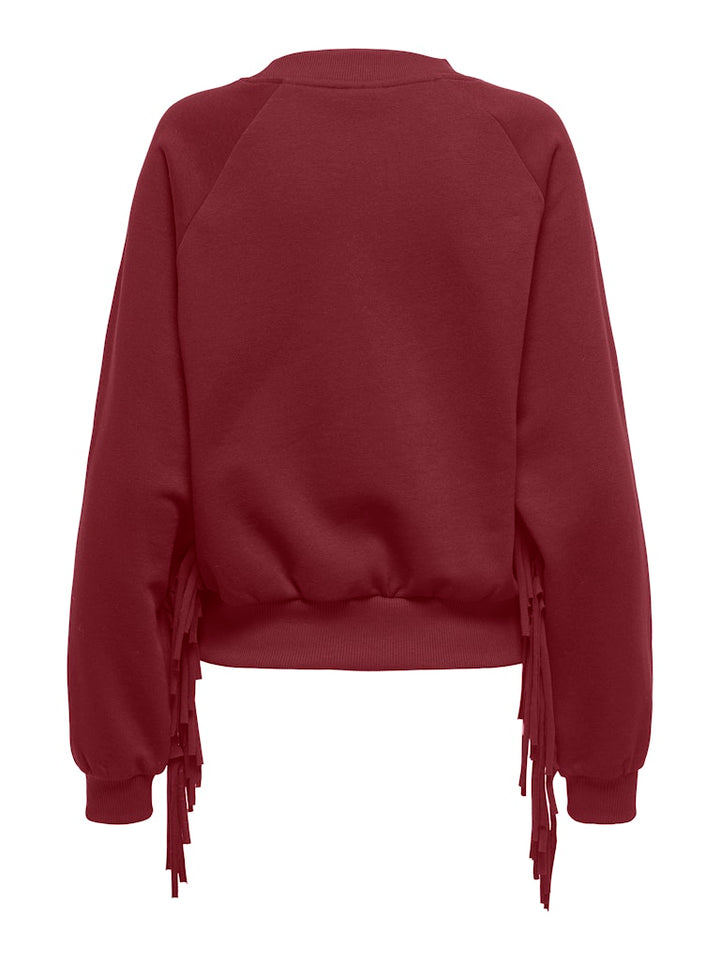 Onljett L/s O-neck Emb. Box Swt - Wijnrood