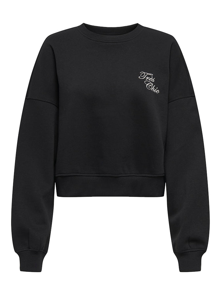 Onlkiara L/s O-neck Pearl Swt - Zwart