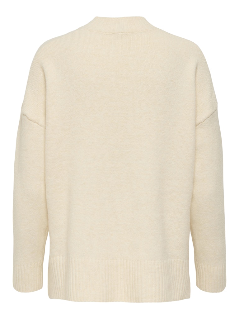 Onlhazel Ls Highneck Overs Pull Knt Noos - Ecru