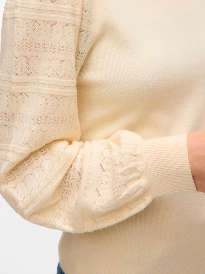 Vmnewlimone Ls Highneck Pullover Boo - Ecru