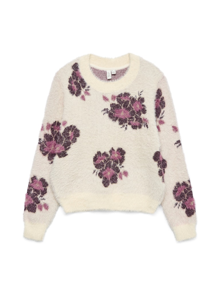 Vmpoilu Flower Ls O-neck Pullover Btq - Wit Dessin