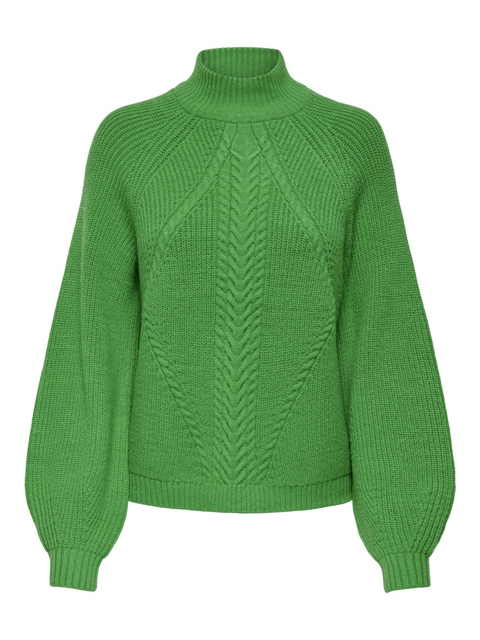 Onlkatia Ls Detail Highneck Cc Knt - Groen