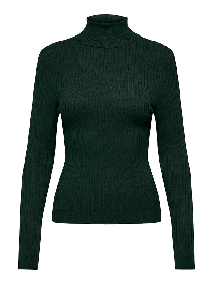 Onlkarol L/s Rollneck Pullover Knt Noos - Donkergroen