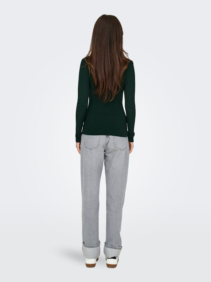 Onlkarol L/s Rollneck Pullover Knt Noos - Donkergroen