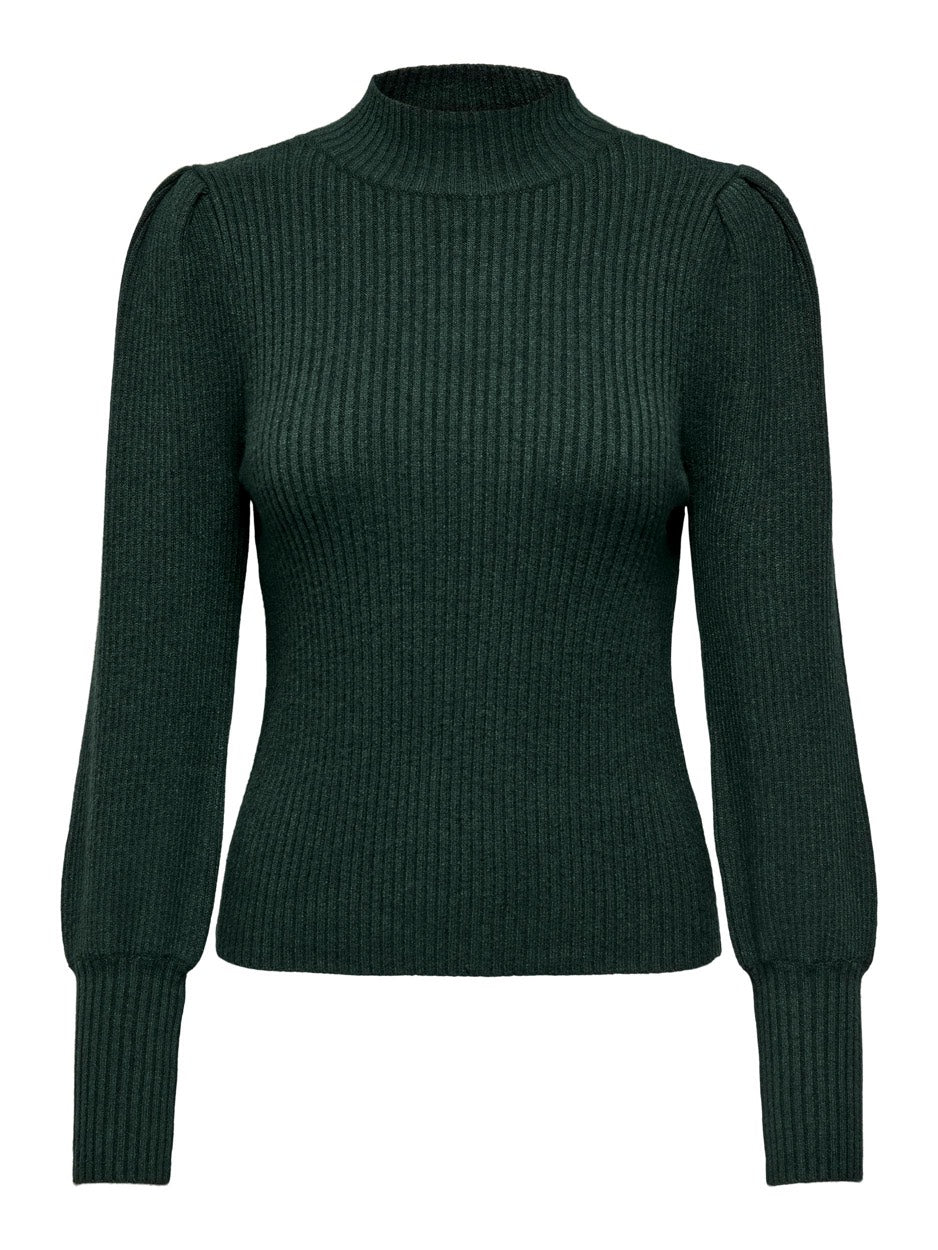 Onlkatia L/s Highneck Cc Knt - Donkergroen