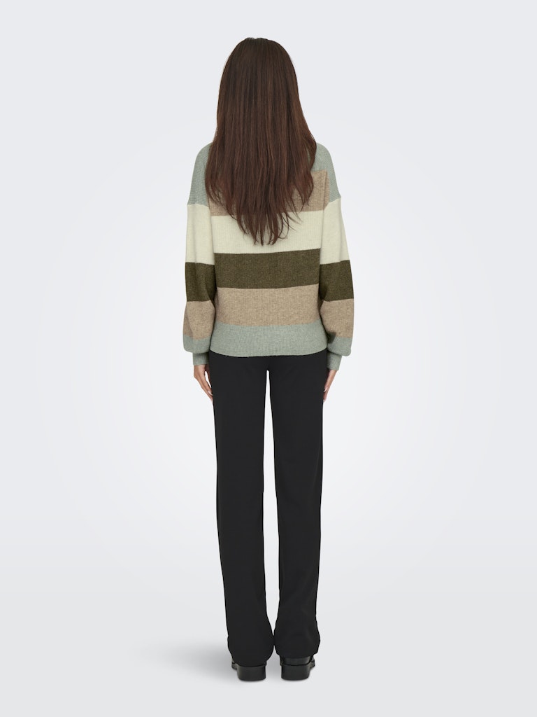 Onlatia L/s Stripe Pullover Knt Noos - Groen Dessin