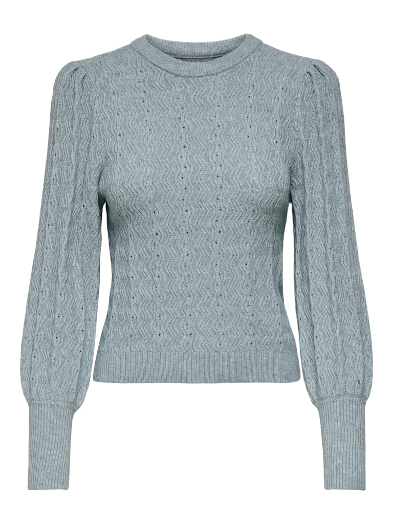Onlkatia Ls Struc Puff Oneck Cc Knt - Lichtblauw