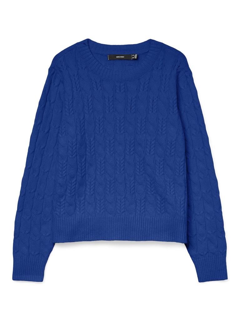 Vmaries Ls O-neck Cable Pullover Bf - Kobalt