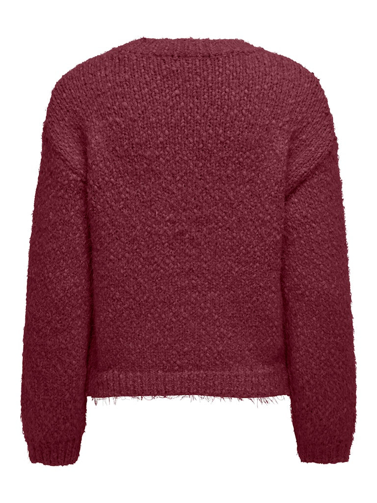 Onlbea Ls O-neck Cc Knt - Wijnrood
