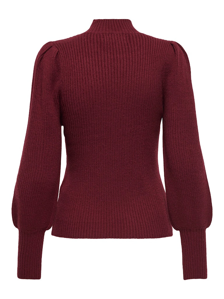 Onlkatia L/s Highneck Pullover Knt Noos - Wijnrood