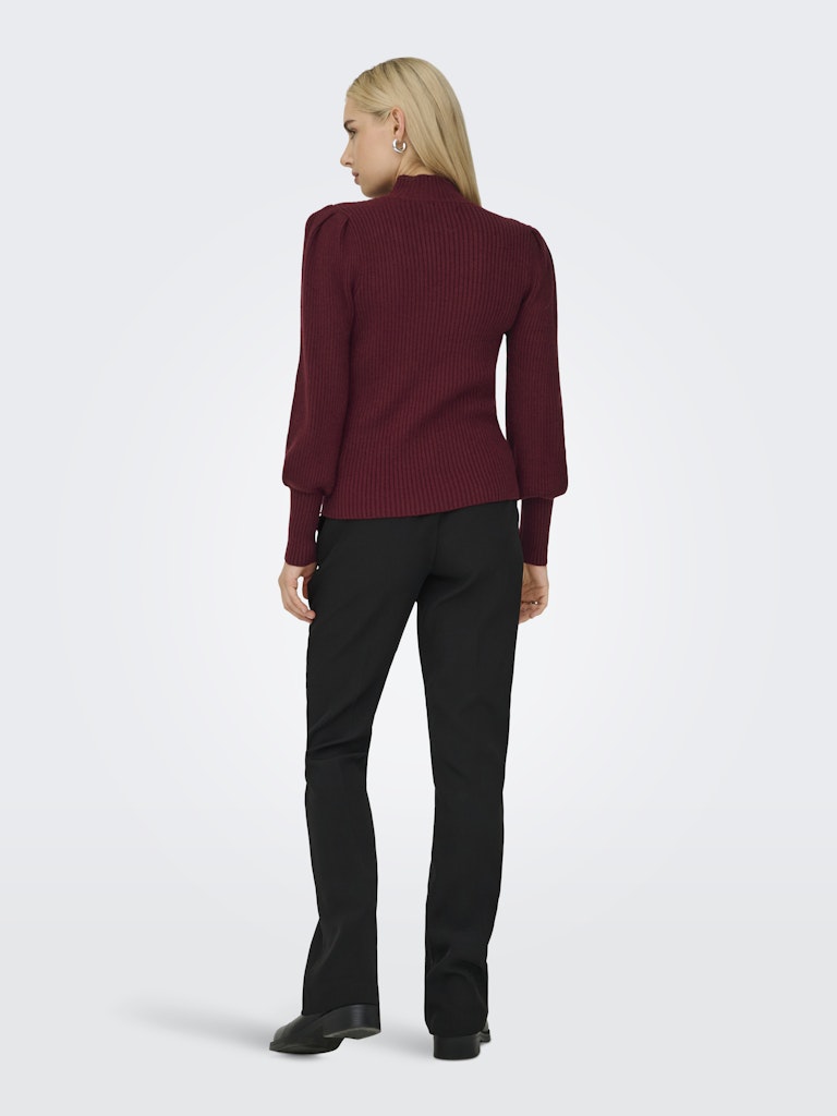 Onlkatia L/s Highneck Pullover Knt Noos - Wijnrood