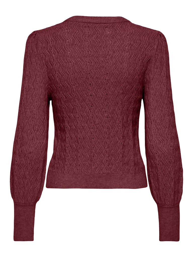Onlkatia Ls Struc Puff Oneck Cc Knt - Bordeaux