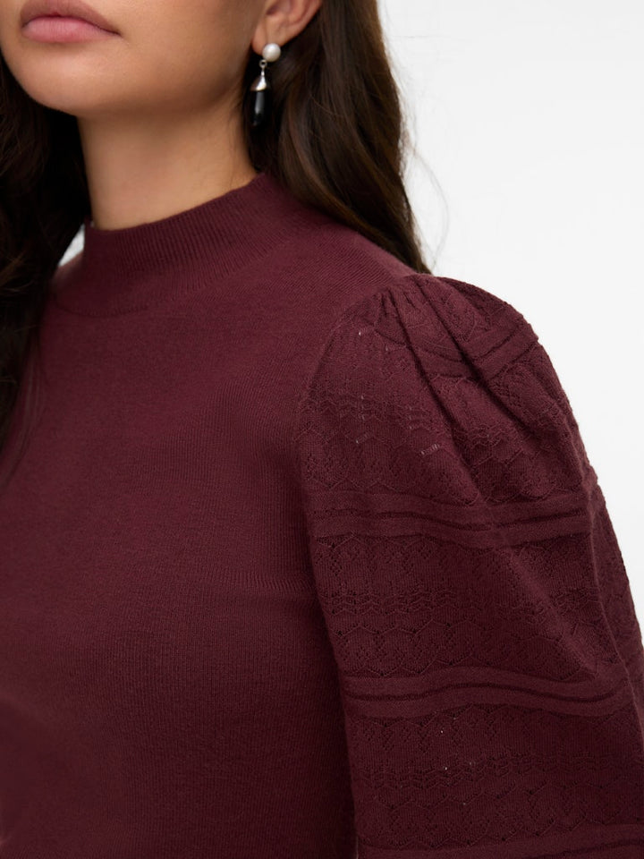 Vmnewlimone Ls Highneck Pullover Boo - Fuchsia