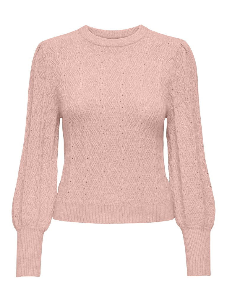 Onlkatia Ls Struc Puff Oneck Cc Knt - Licht Roze