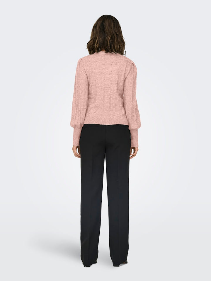 Onlkatia Ls Struc Puff Oneck Cc Knt - Licht Roze