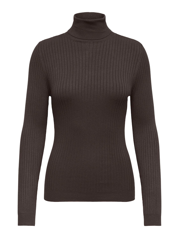 Onlkarol L/s Rollneck Pullover Knt Noos - Bruin