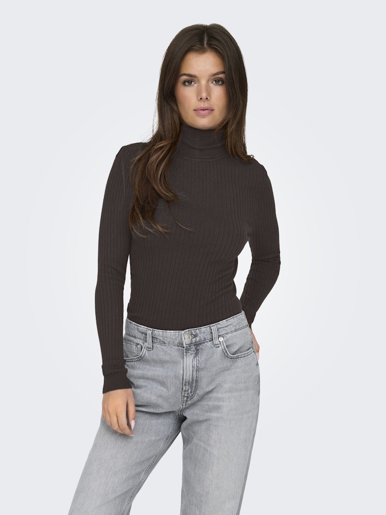 Onlkarol L/s Rollneck Pullover Knt Noos - Bruin
