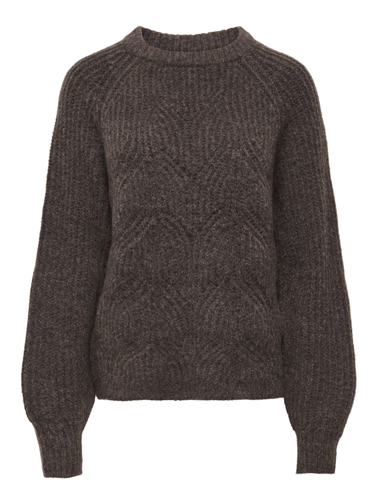 Onlgila Life Ls Structure O-neck Bf Knt - Bruin
