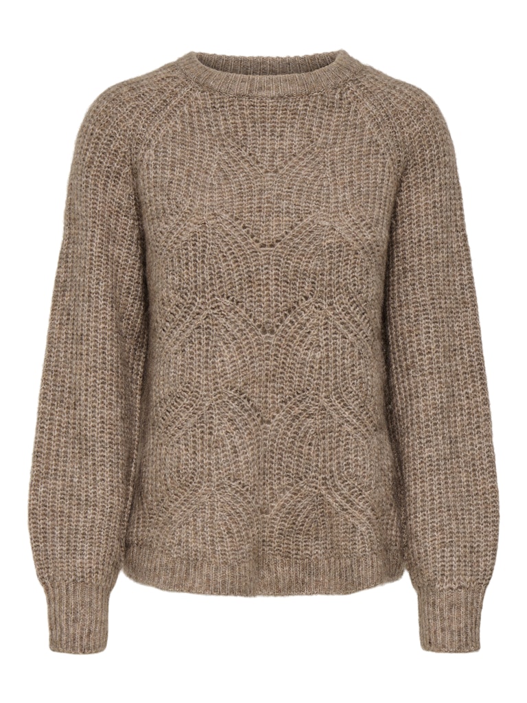 Onlgila Life Ls Structure O-neck Bf Knt - Bruin Melee