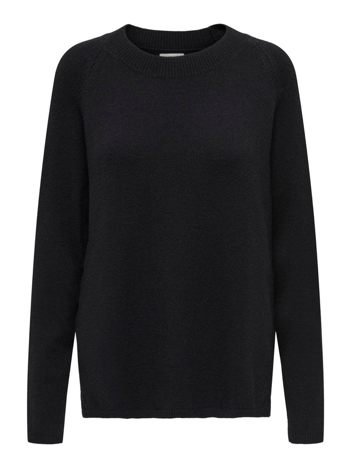 Jdymarco L/s O-neck Slit Pull Knt N - Zwart