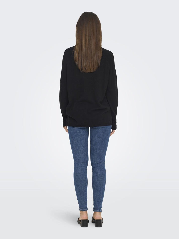 Jdymarco L/s O-neck Slit Pull Knt N - Zwart