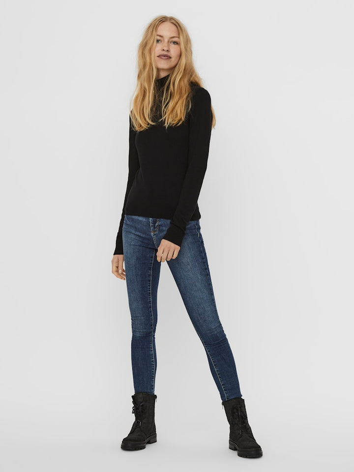 Vmglory Ls Rollneck Blouse Noos. . . - Zwart
